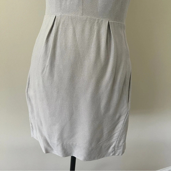 Diane Von Furstenberg DVF Fumi Tan Grey Poplin Shift Dress Women’s Size 4 - Picture 4 of 12